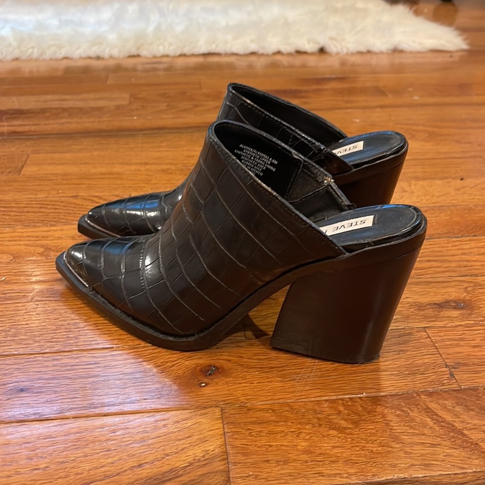 Faux crocodile skin booties